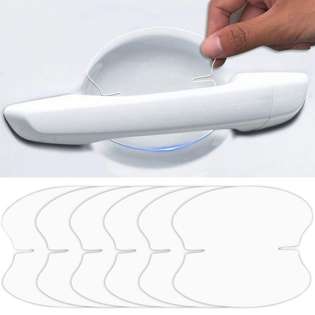 10pcs Clear TPU Car Door Handle Scratch Protector - Image 1
