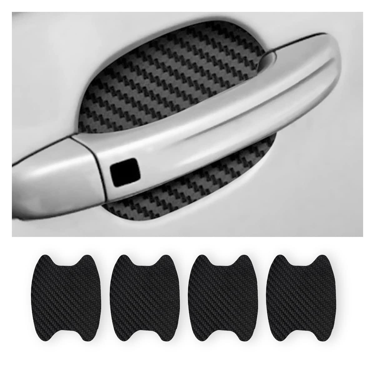 4PCS Carbon Fiber Door Cup Anti-Scratch Protector - Image 1
