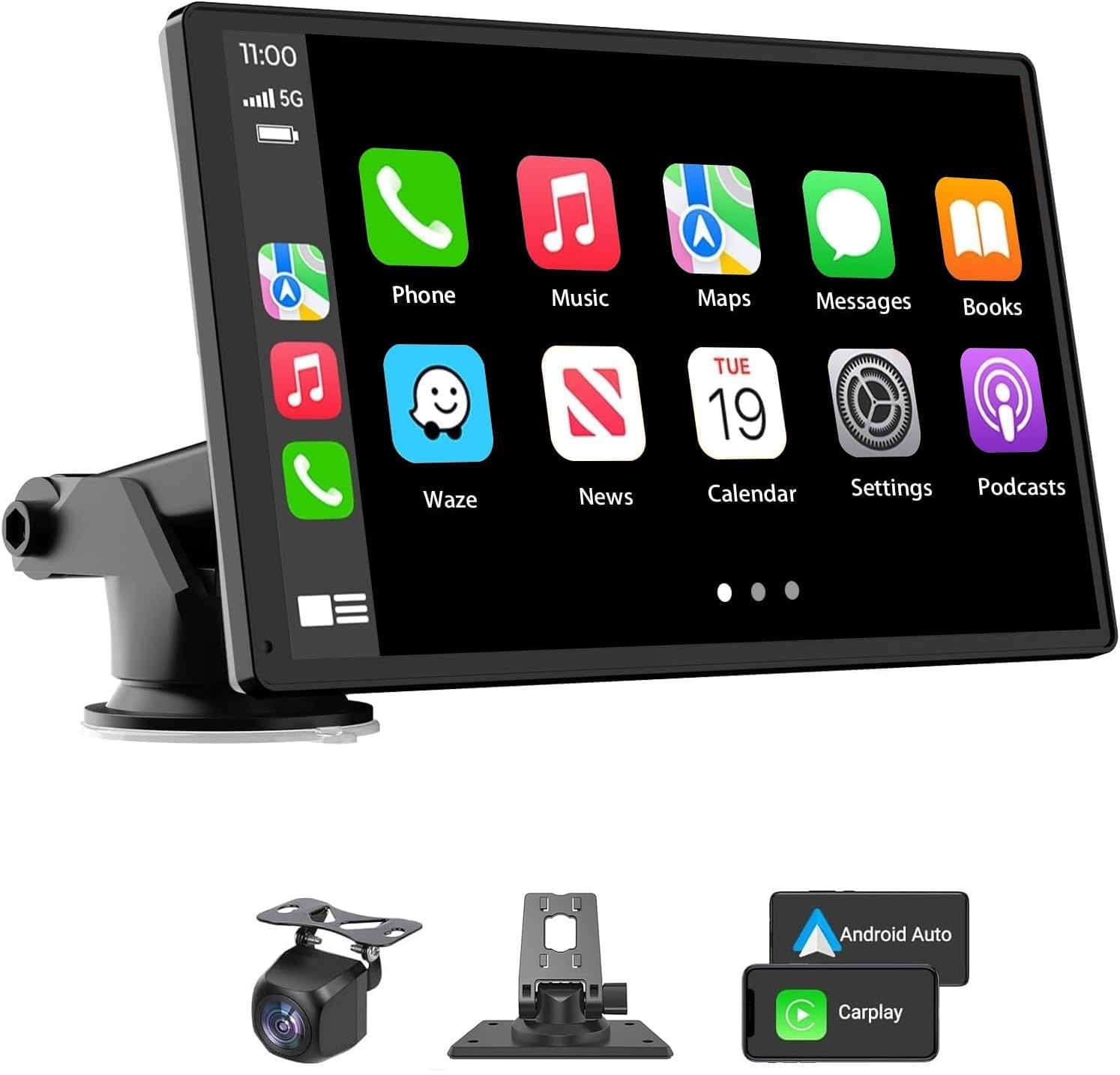7 Inch Wireless CarPlay Android Auto Portable - Image 1