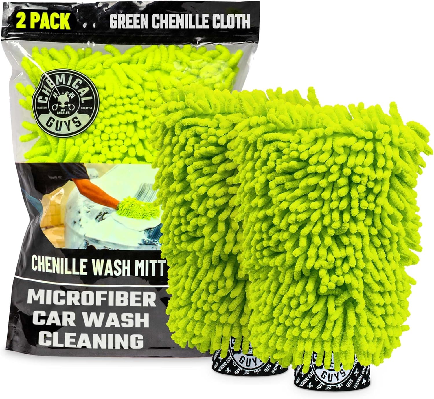 Chemical Guys Chenille Microfiber Wash Mitt 2 Pack - Image 1
