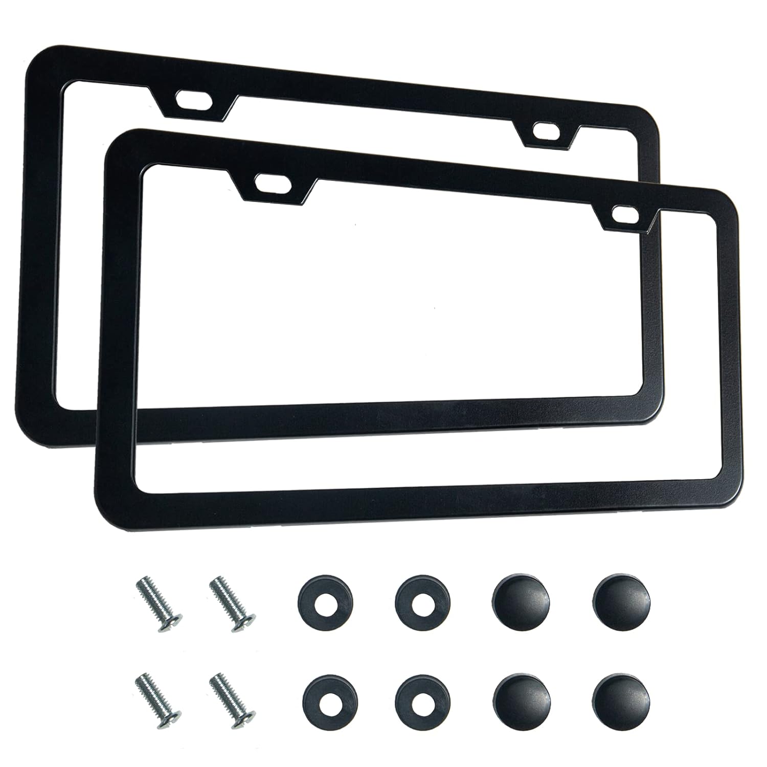 Premium Matte Black Aluminum License Plate Frames