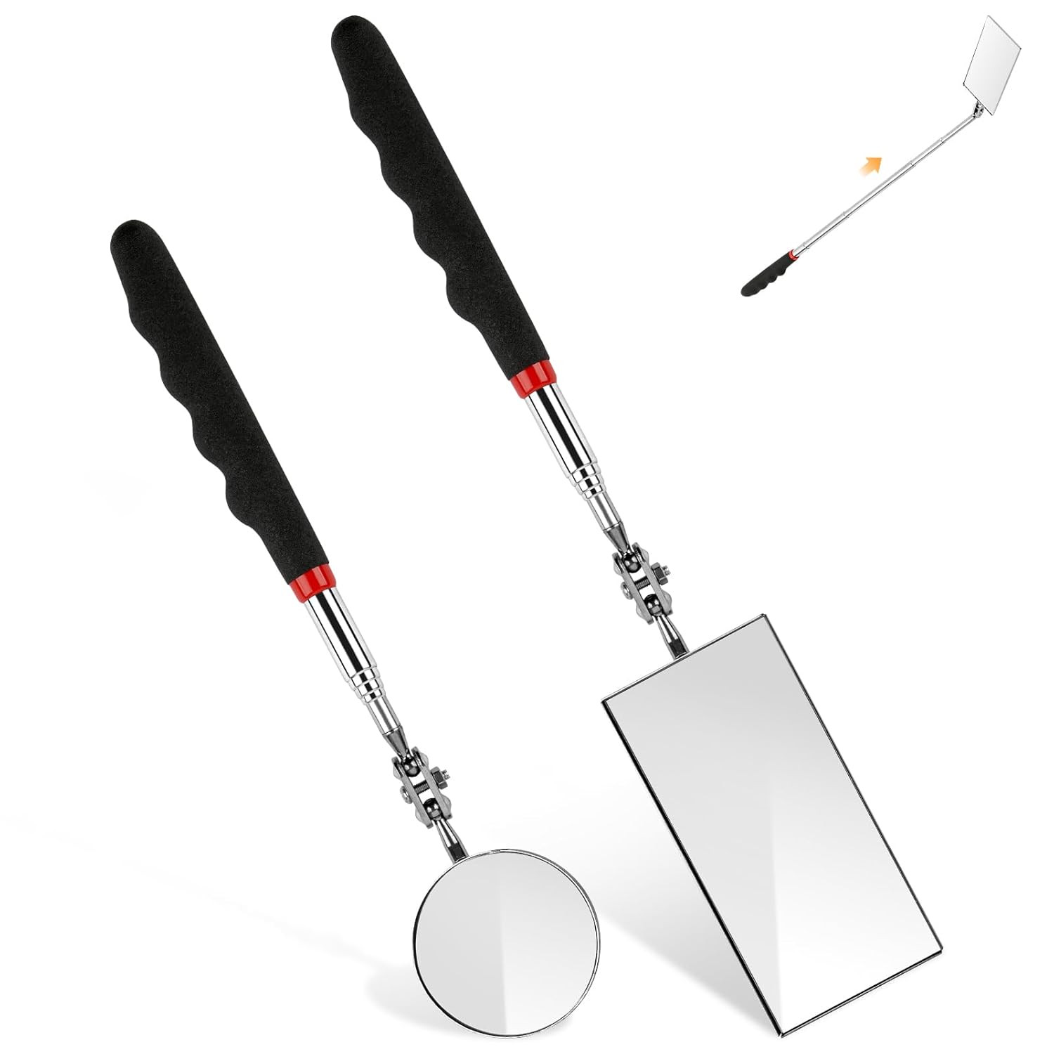 Telescoping Inspection Mirror 2 Piece Set 360 Swivel